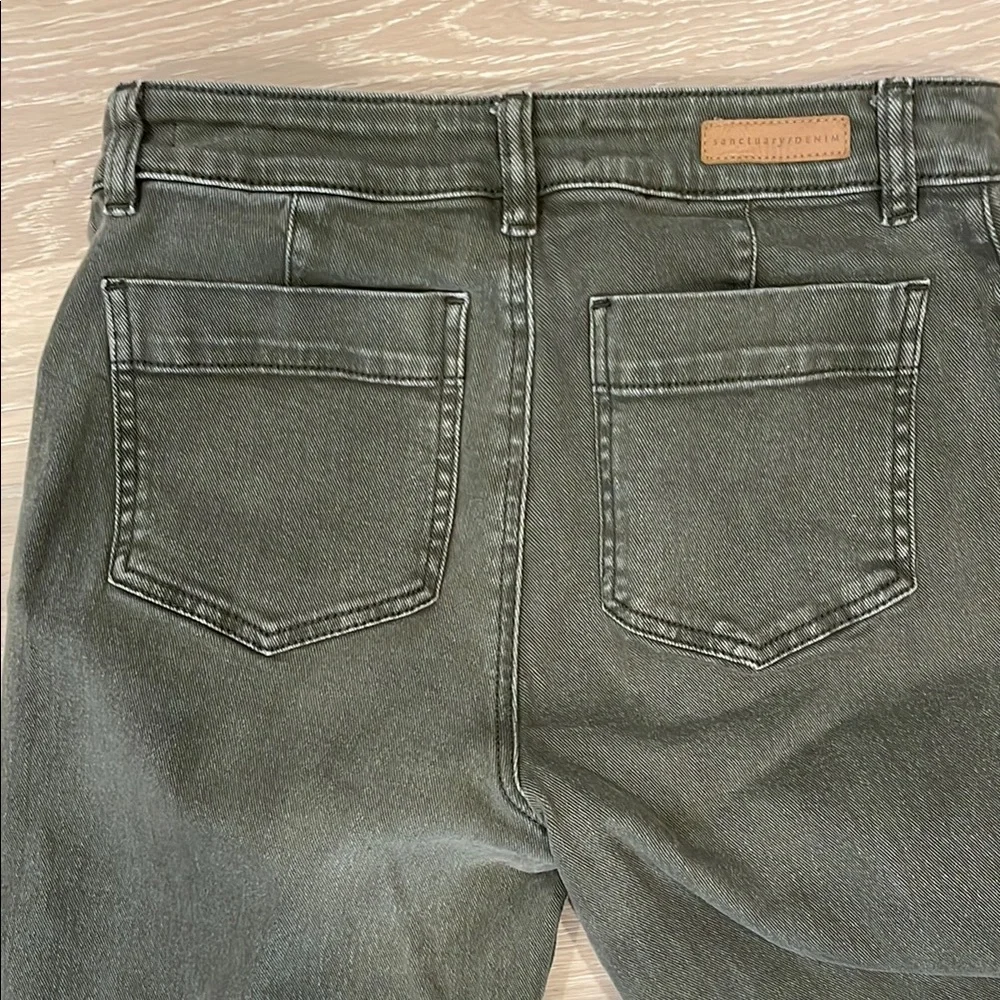 Sanctuary The Marine Olive Wide Leg Crop Jeans - Size 26 - Picture 9 of 9